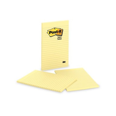3M Post-it, Original Pads In Canary Yellow, Lined, 5 X 8, 2PK 663YW